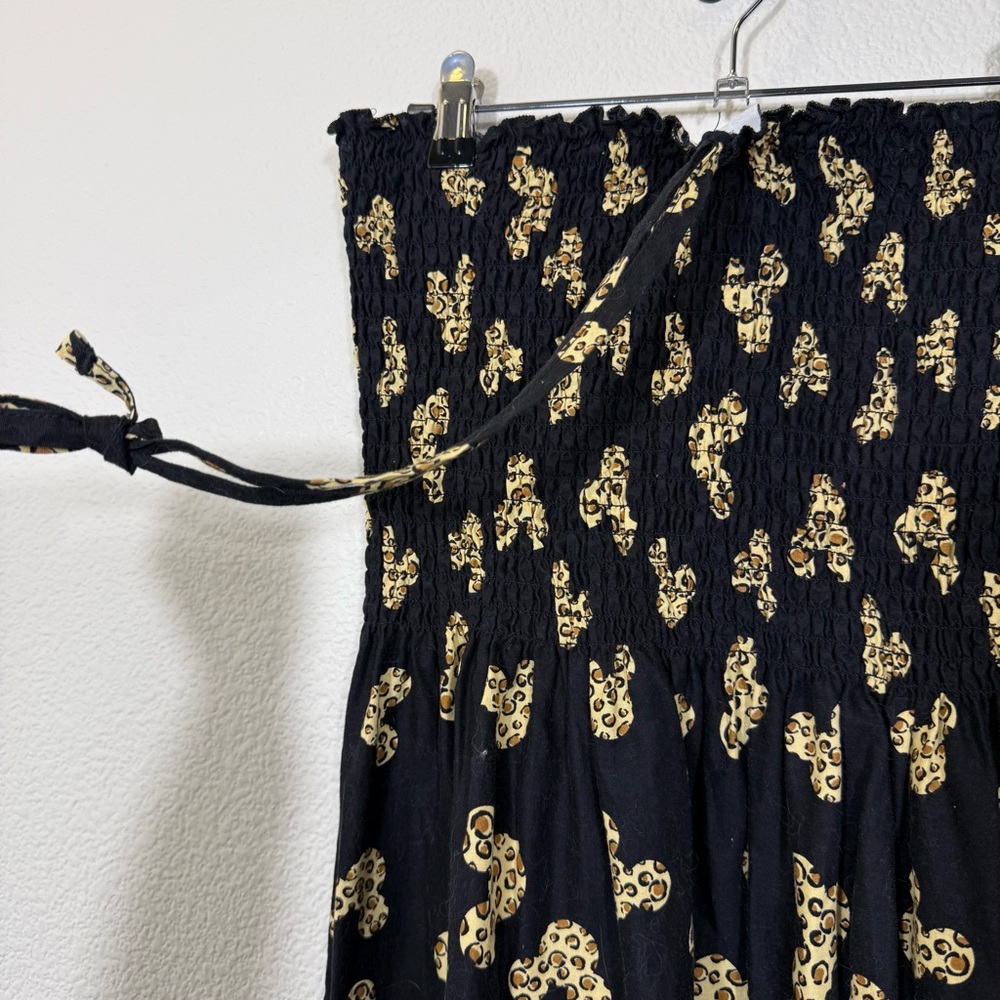 Disney Black Strapless Dress with leopard print Mickey Print - Picture 5 of 7